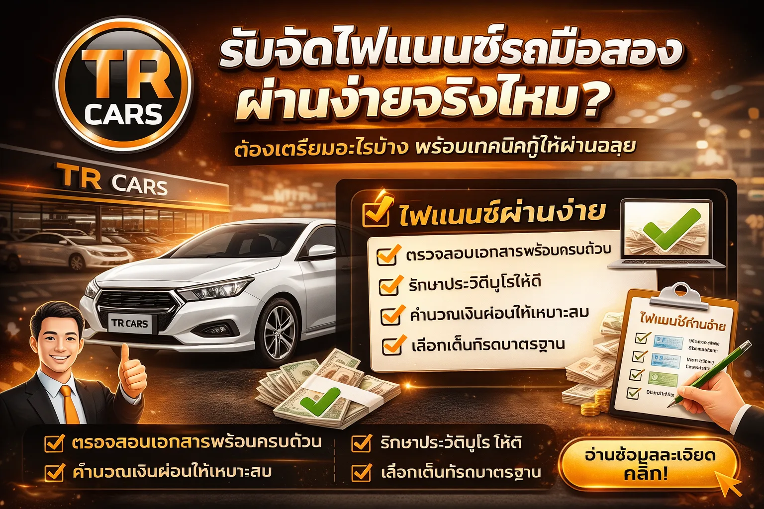 รับจัดไฟแนนซ์รถมือสอง ผ่านง่ายจริงไหม?