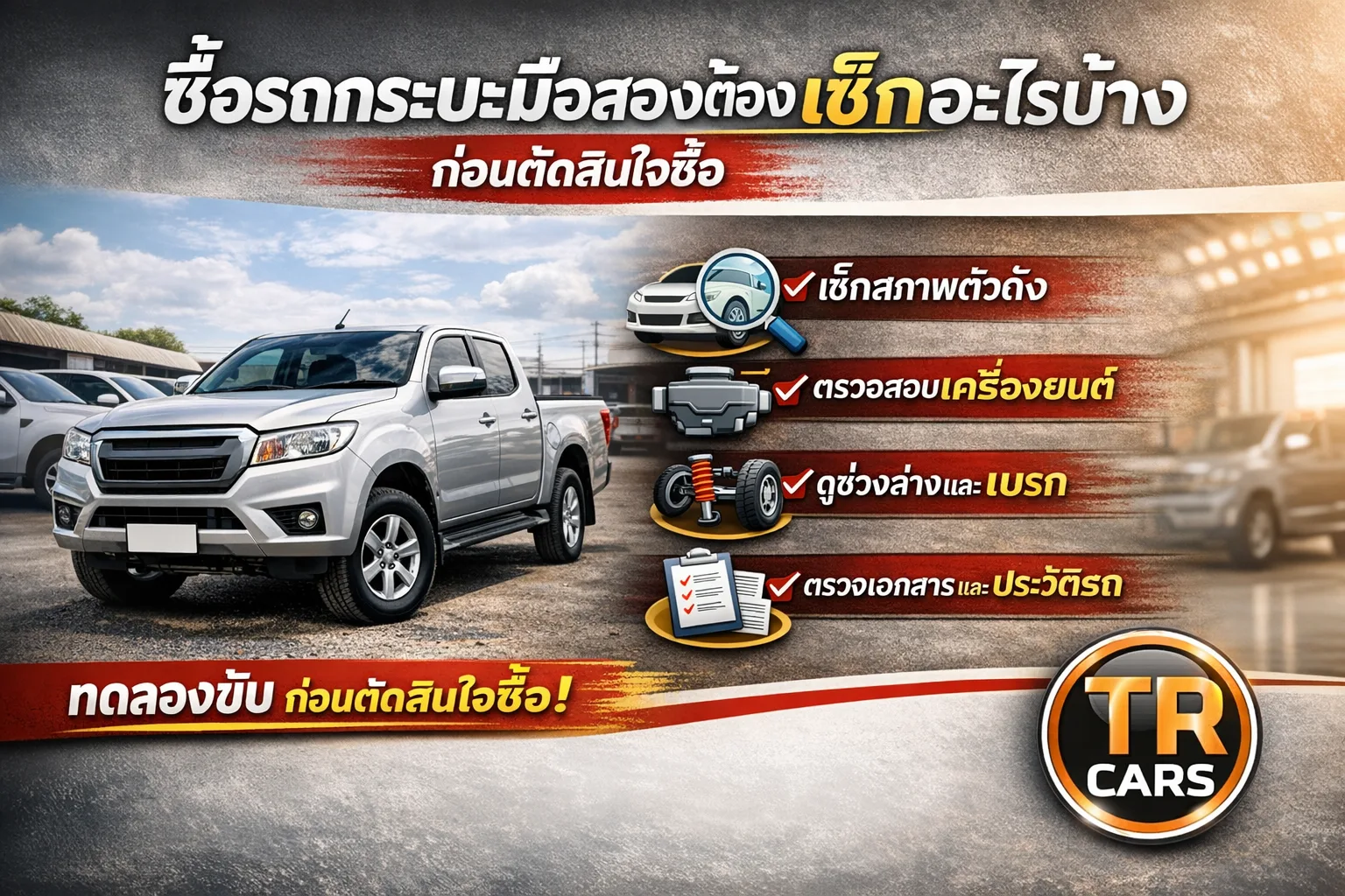 ซื้อรถกระบะมือสองต้องเช็กอะไรบ้าง ก่อนตัดสินใจซื้อ