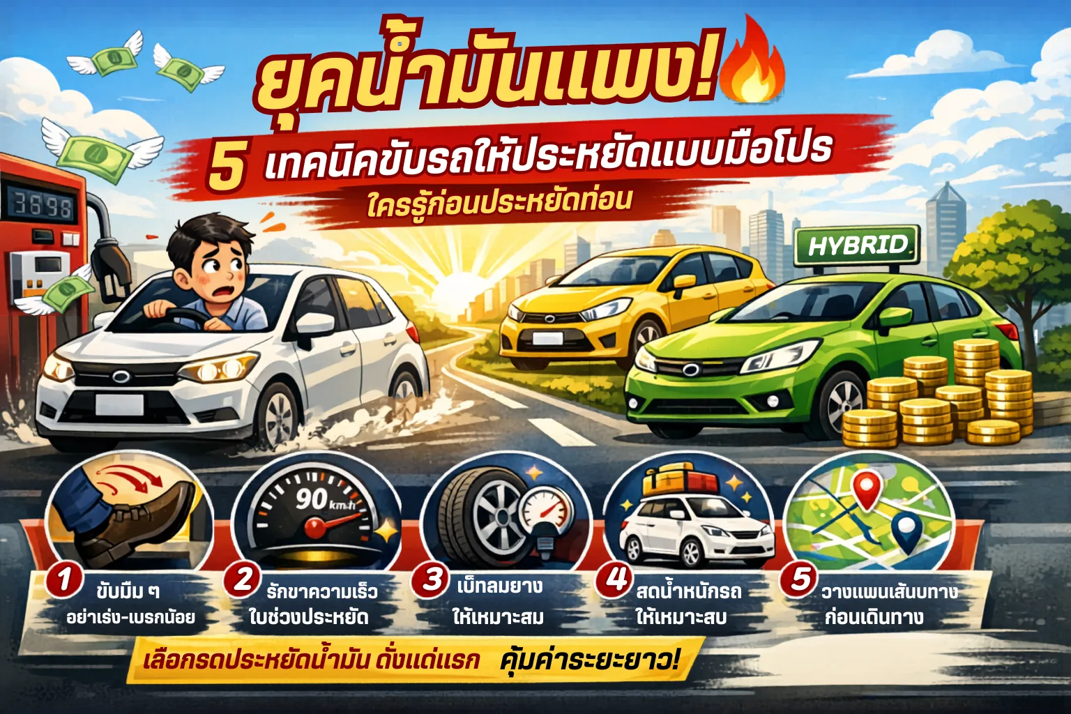 ยุคน้ำมันแพง! 5 เทคนิคขับรถให้ประหยัดแบบมือโปร ใครรู้ก่อนประหยัดก่อน