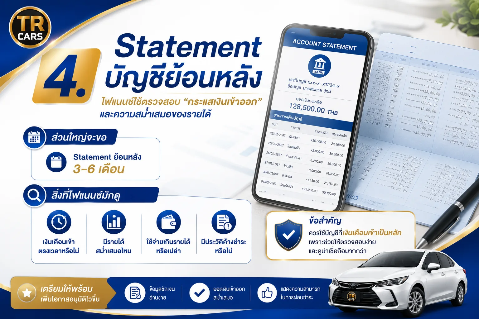 Statement บัญชีย้อนหลัง