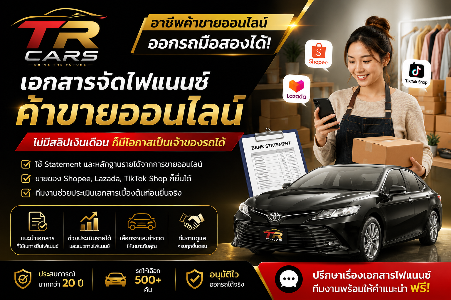 เอกสารจัดไฟแนนซ์ค้าขายออนไลน์ ใช้อะไรบ้าง